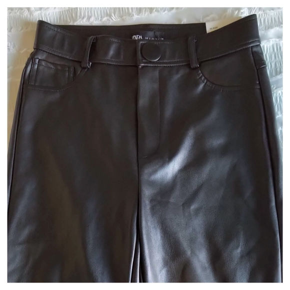 NWT Zara Faux Leather Hi-Rise Brushed Legging - Picture 4 of 11